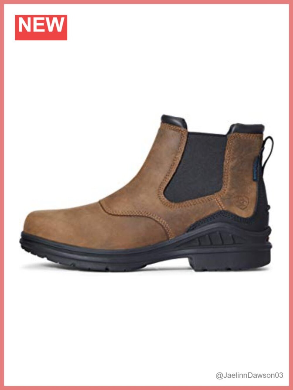 Waterproof Leather Pull-On Ankle Booties Block Heel Work Boots Calf High